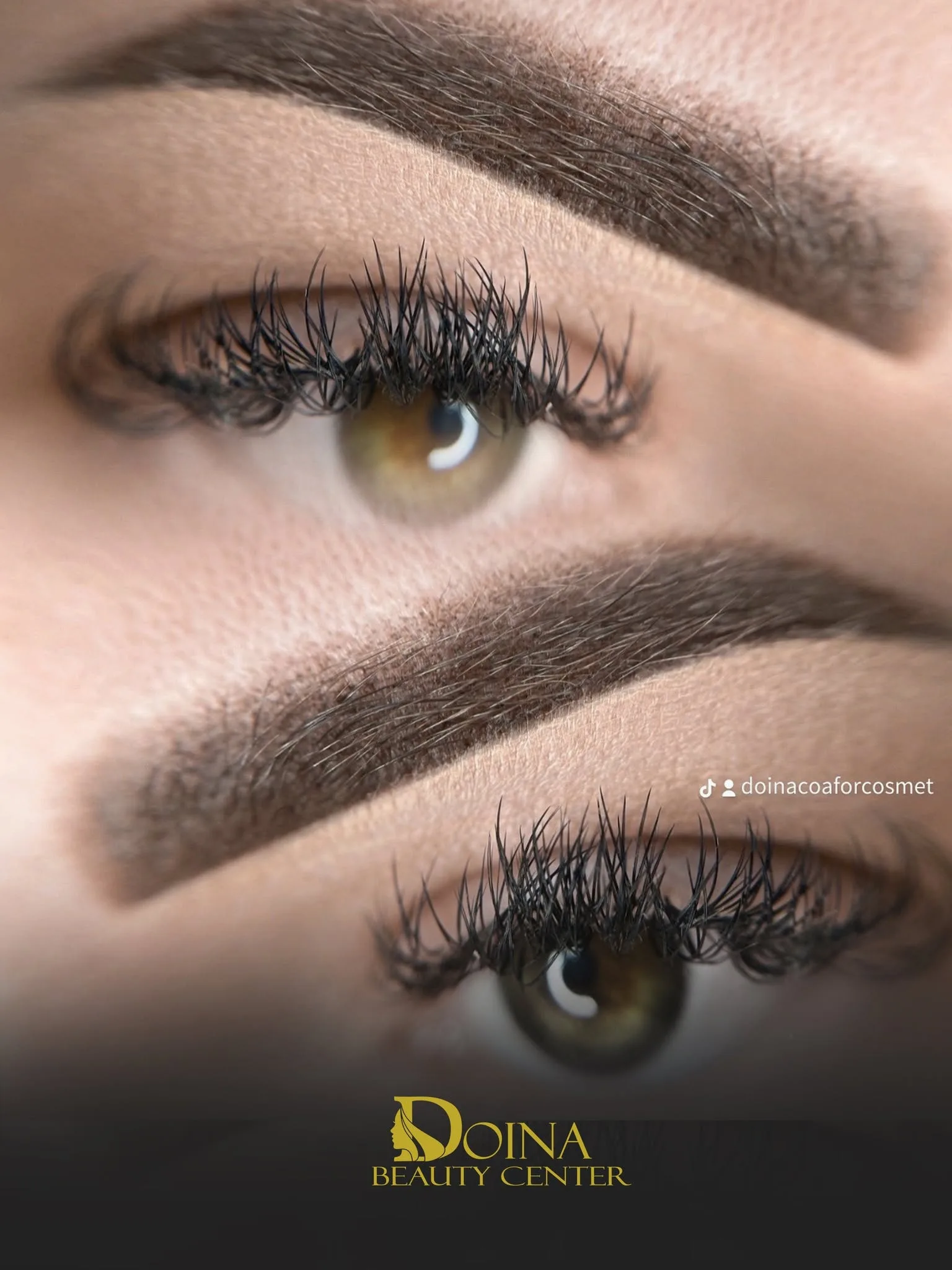 Sprâncene dermopigmentate la Doina Beauty Center, două unghiuri ale lucrării